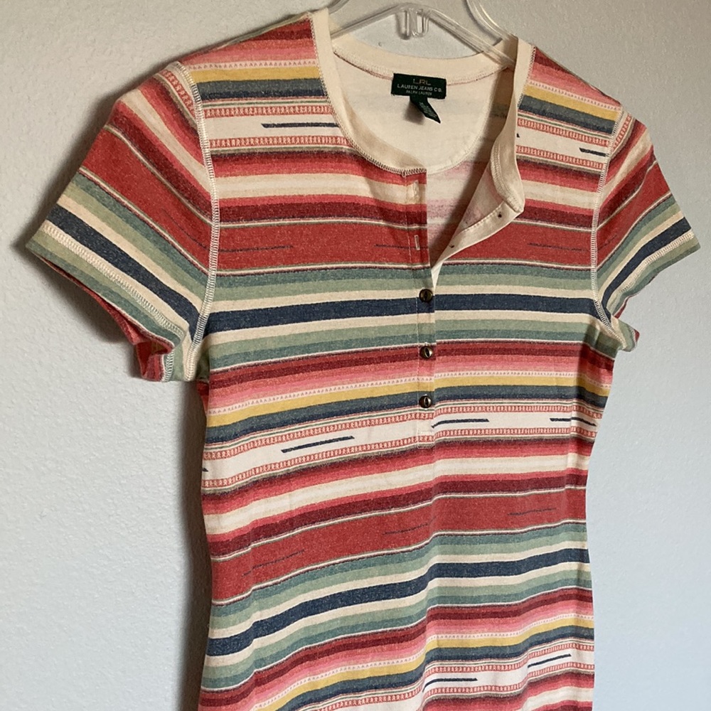 LRL, Lauren Jeans Company, M, striped dress, EUC - Picture 2 of 7